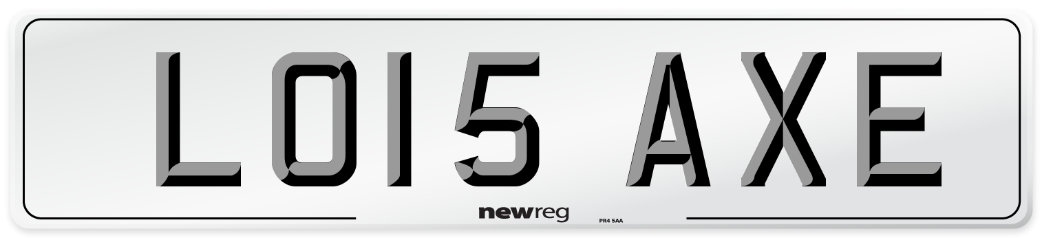 LO15 AXE Number Plate from New Reg